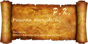 Peschke Kurszán névjegykártya